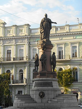 Denkmal für Katharina II. und Gründerin von Odessa